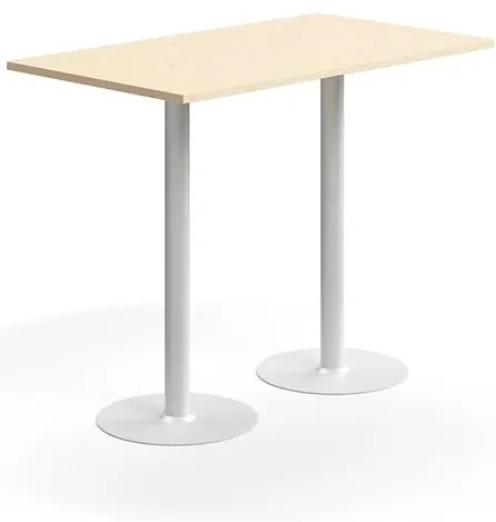 Barový stôl VERTICUS, 1400x800x1100 mm, breza/biela