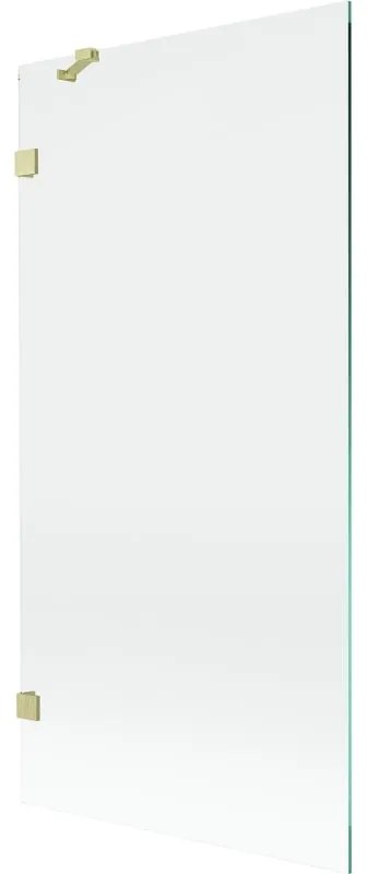 Mexen, Mexen Lunar 1-krídlová vaňová zástena 90 x 150 cm, transparentná, brúsené zlato - 897-090-000-55-00
