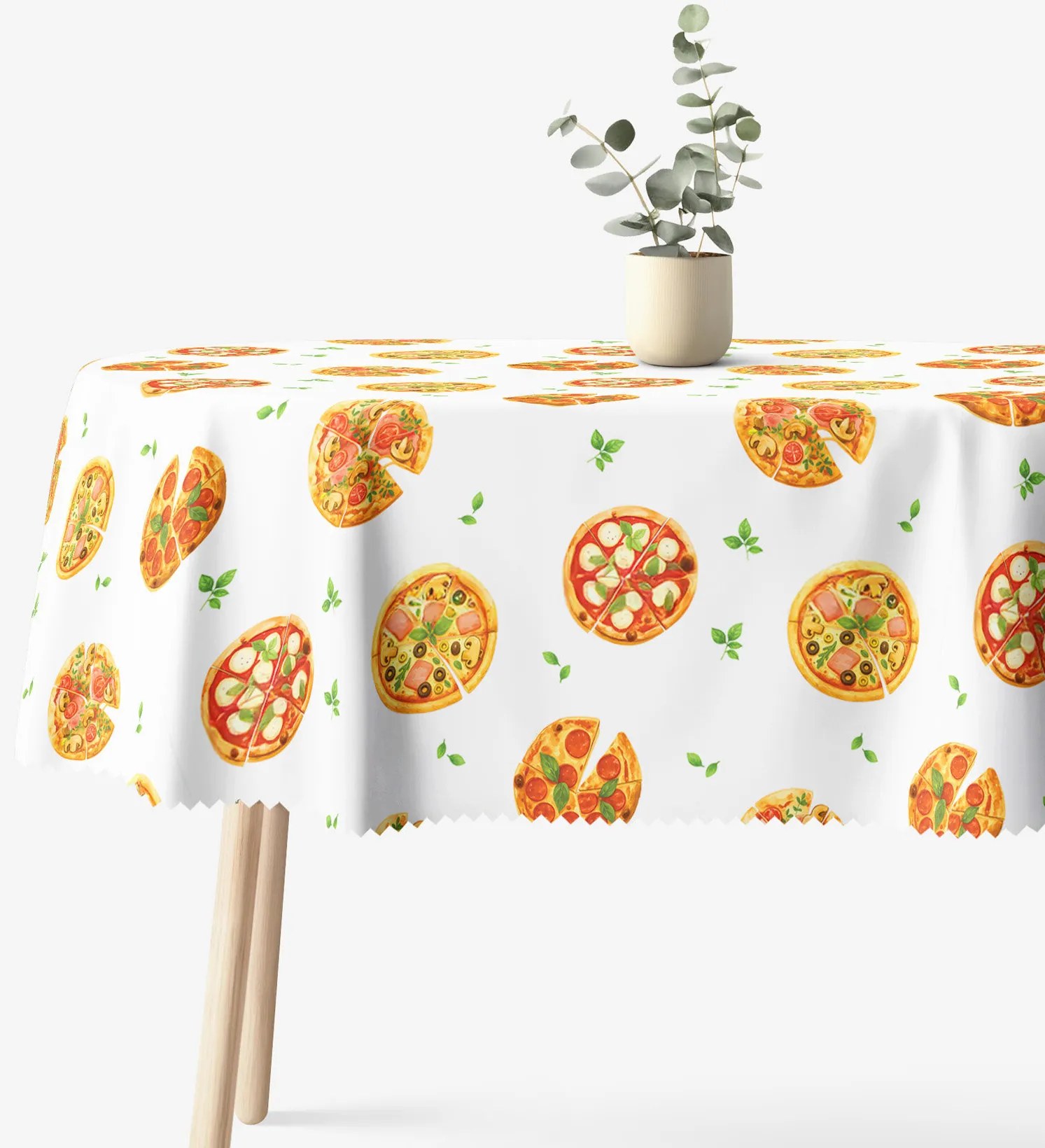 Goldea oválny teflónový obrus - lahodná pizza 120 x 180 cm