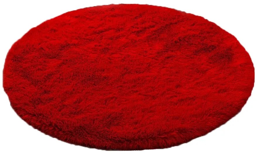 Červený okrúhly shaggy koberec Lana Rozmer: 80