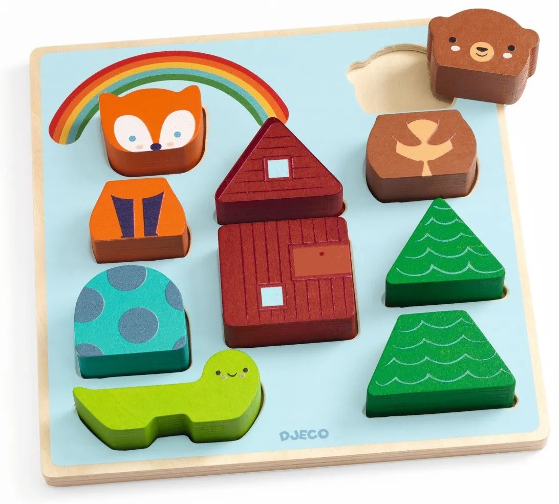 Puzzle & stavebnica 2v1 - Zvieratká pod dúhou