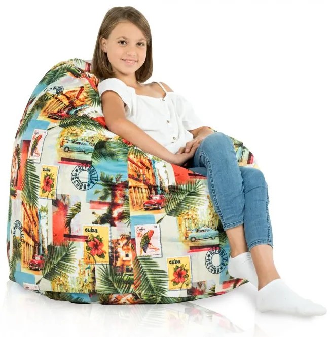 INTERMEDIC Sedací vak Bag Sako Cuba – 300 L, polyester, motív Kuba Veľkosť: XL