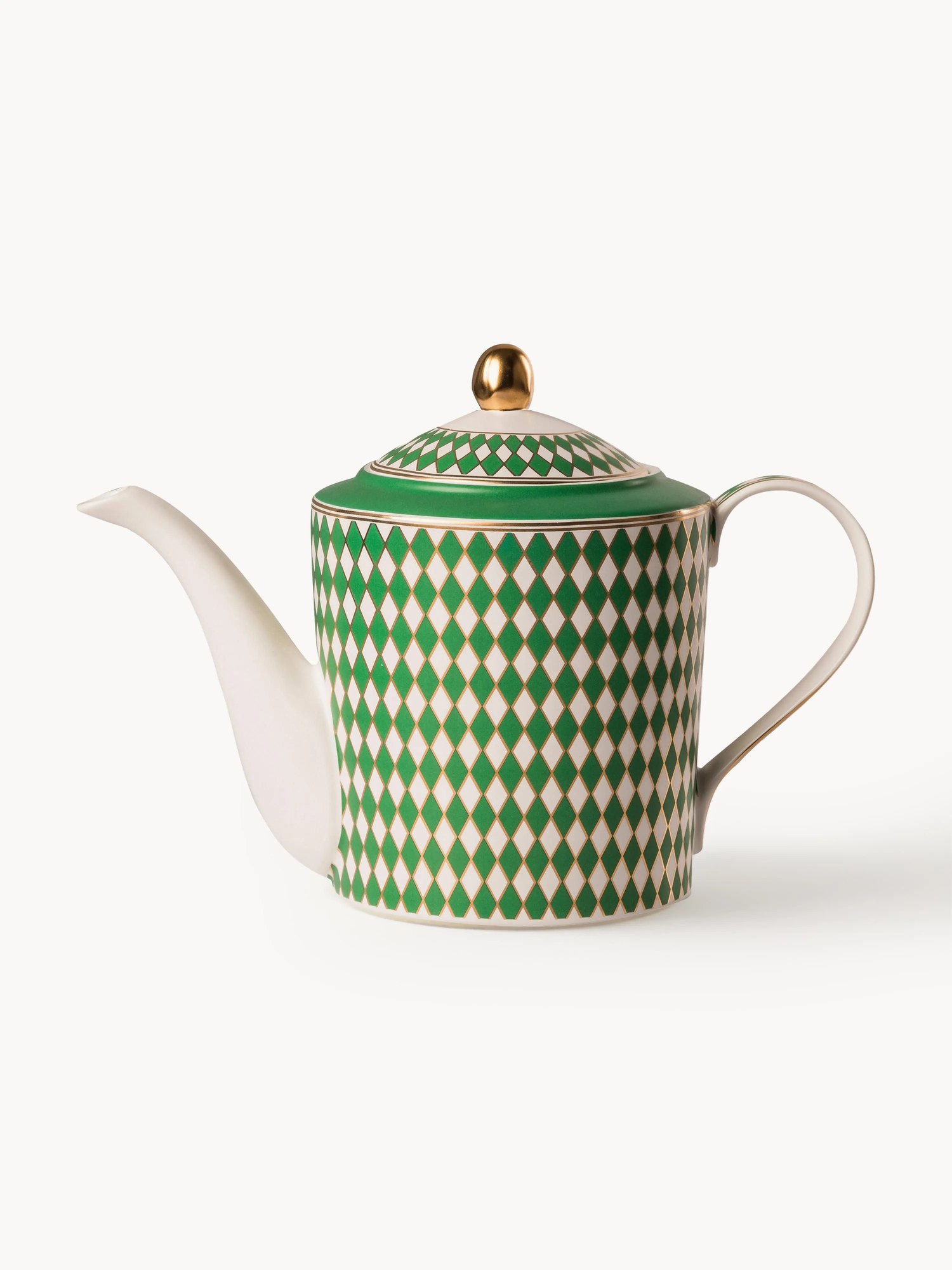 Ručne vyrobená porcelánová čajová kanvica Chess, 1,1 l