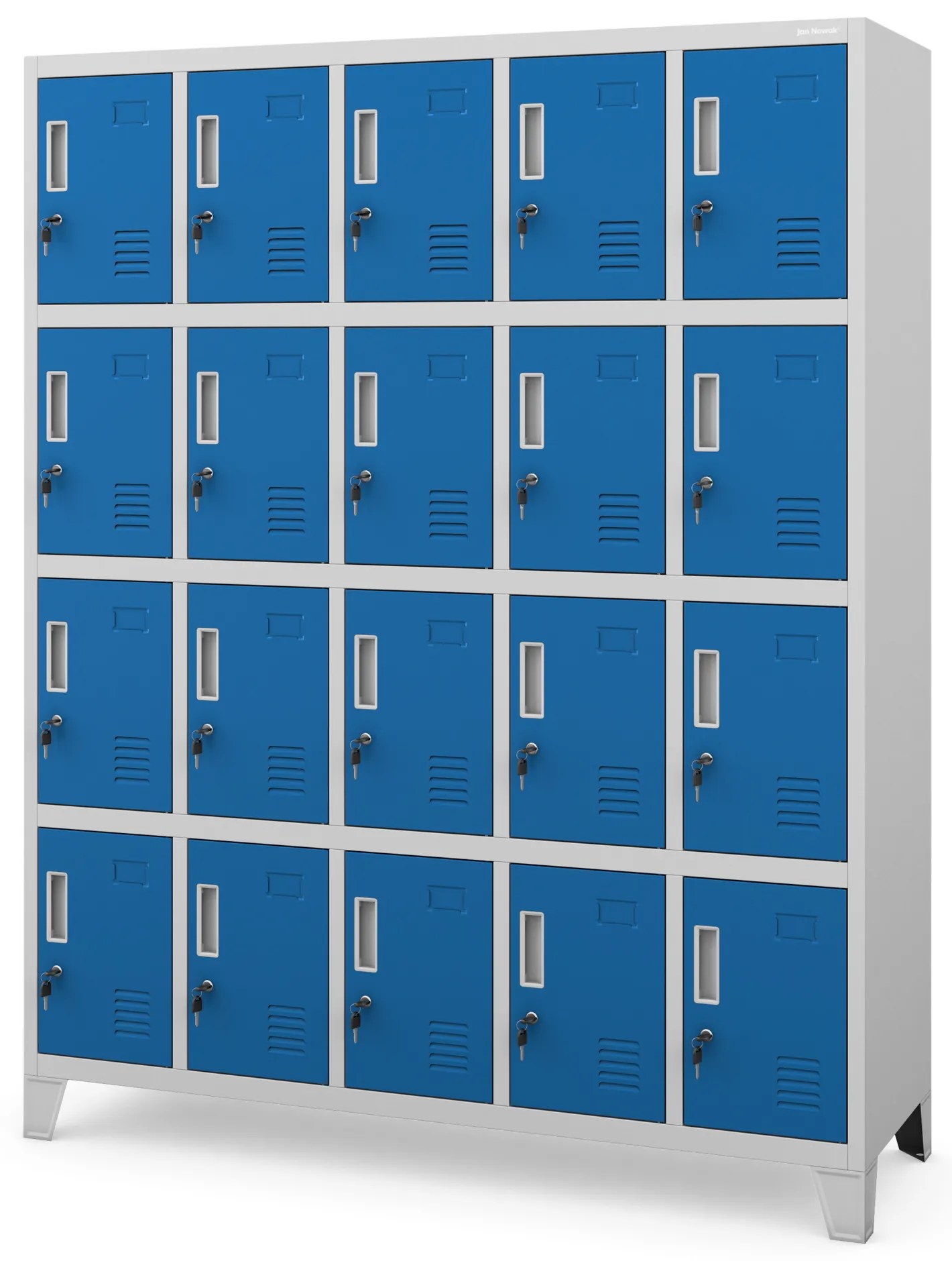 Kovová šatníková skriňa ROBERT 1360 x 1720 x 450 mm, sivomodrá