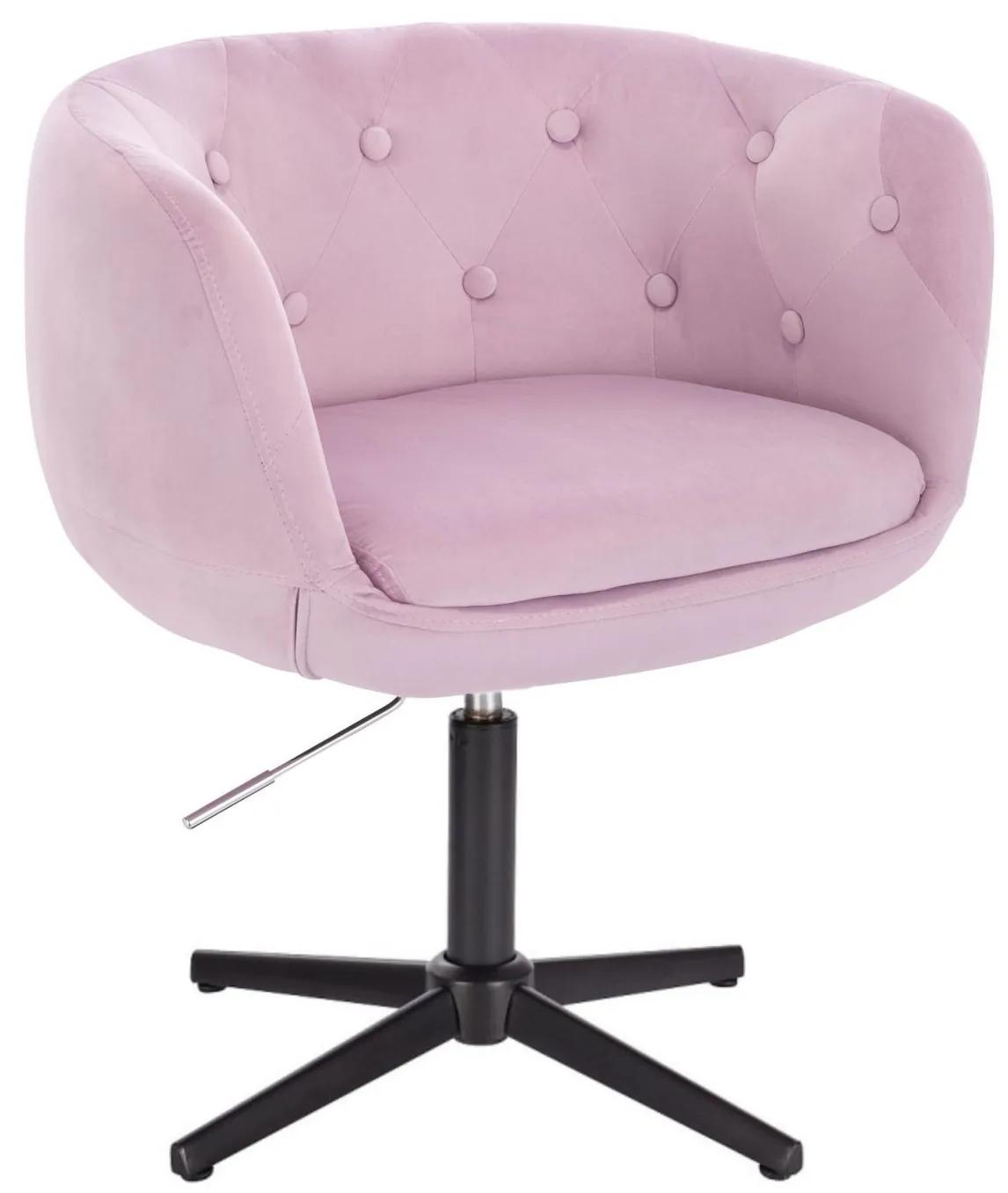 LuxuryForm DESIGN Kreslo MONTANA VELUR na čiernom kríži - levanduľa