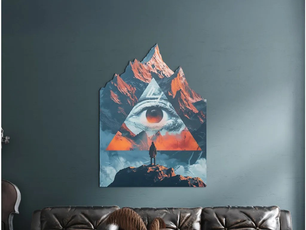 drevko | Moderný obraz Vševidiace oko 70 x 52 cm