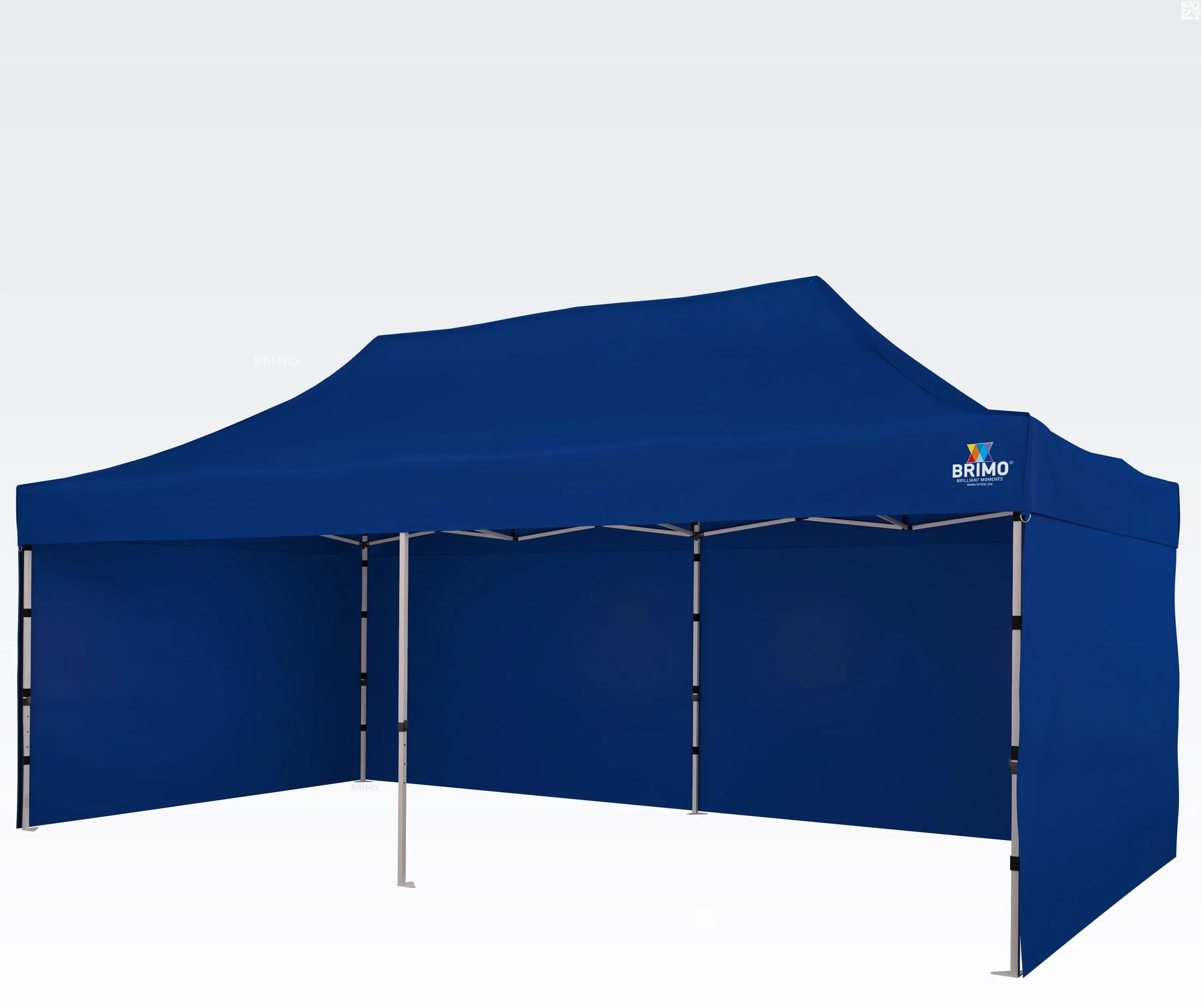 BRIMO Nožnicový stan 3x6m - s 3 stenami - Modrá 11