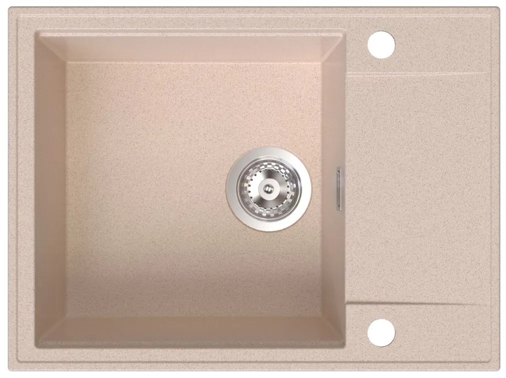 Sink Quality Sink55, kuchynský granitový drez 620x460x215 mm, béžová, SKQ-SINK.P.1KKO