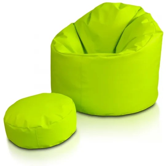 INTERMEDIC SK - Sedací vak Star 85x90 cm | ergonomický dizajn s podrúčkami, 300 l Farba: E16 - Zelená olivová svetlá (Ekokoža)