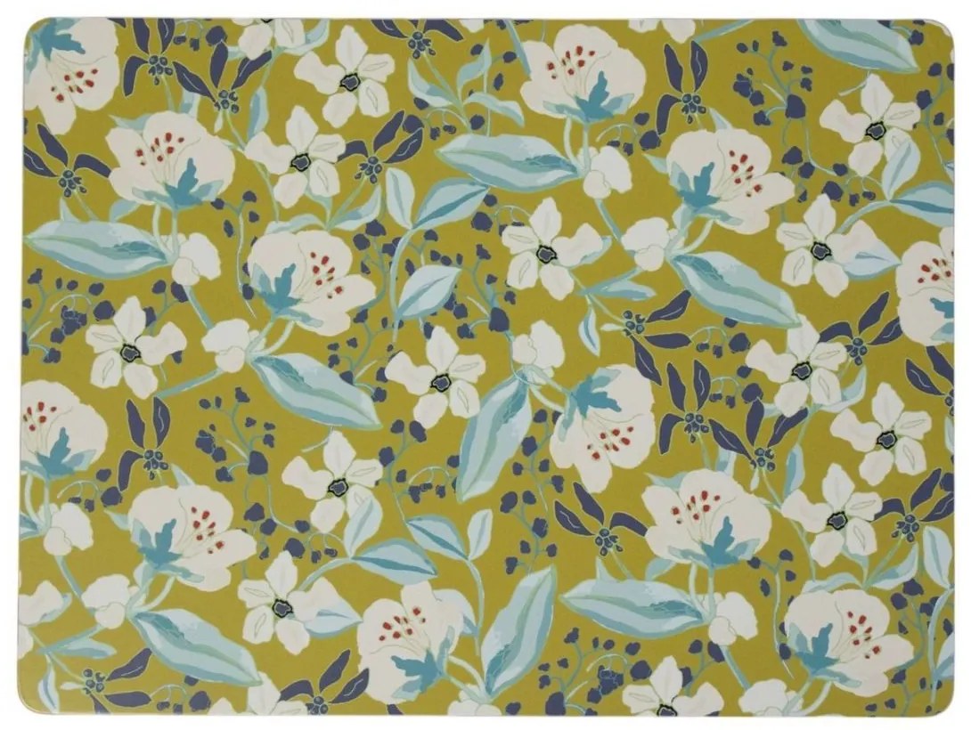 4ks pevné korkové prestieranie s kvetmi Flowers - 30*40*0,4cm
