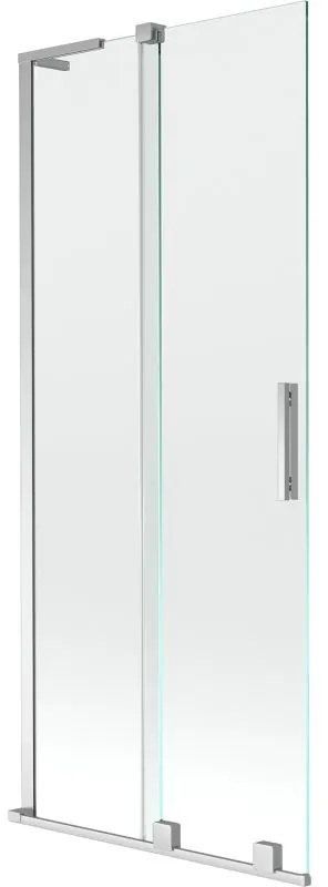 Mexen Velar L, 2-krídlová posuvná vaňová zástena 85 x 150 cm, 8mm číre sklo, chrómový profil, 896-085-003-01-01
