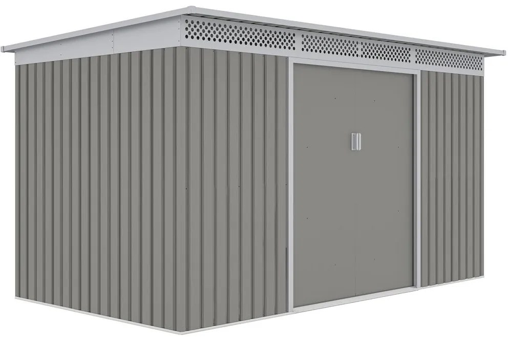 G21 Záhradný domček GRAH 700 - 340 x 206 cm, metalický šedý 63900993