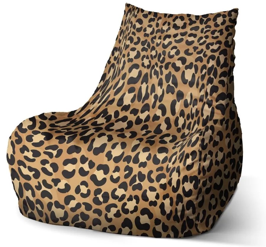 Sedací vak Bean gepardí vzor, žltá / čierna