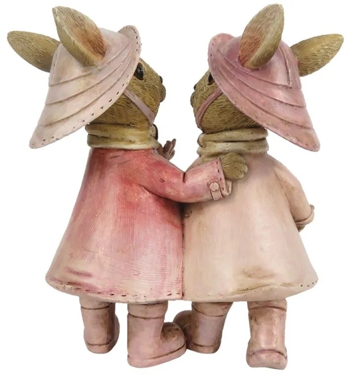 Veľkonočné dekorácie králičích slečien v pršiplášť - 13 * 8 * 13 cm