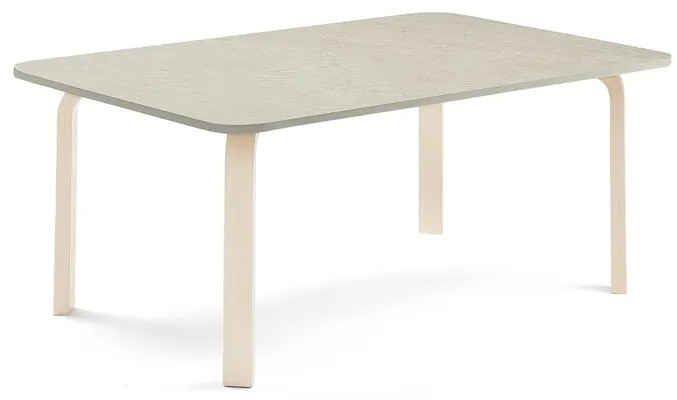 Stôl ELTON, 1400x800x530 mm, linoleum - šedá, breza