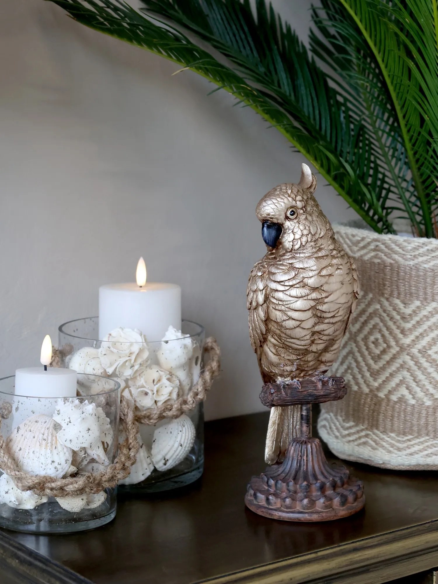 Bronzová dekorácia papagájov na podstavci Parroté - 11*10*28 cm