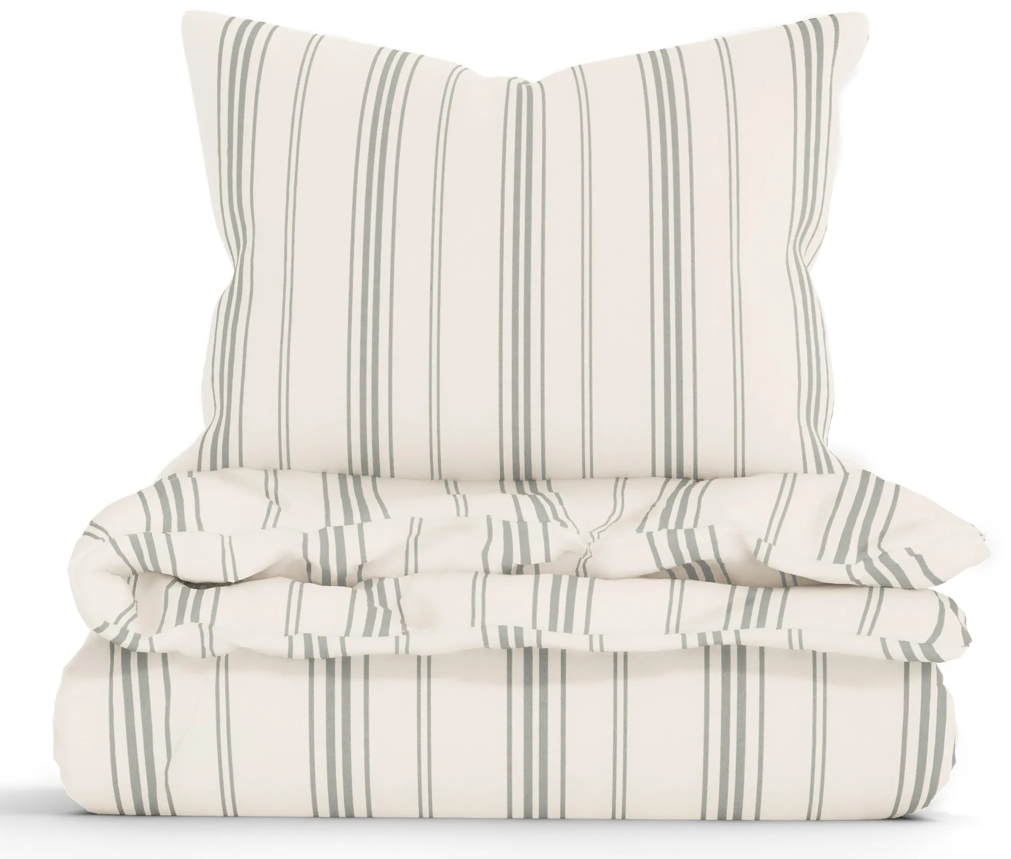 Bavlnené obliečky Natural - Prúžky zelené