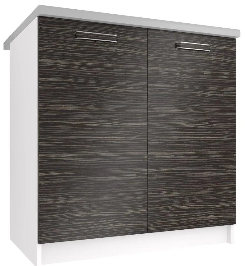 Kuchynská skrinka Belini spodná 80 cm eben kráľovský s pracovnou doskou TOR SD80/0/WT/HK/0/F