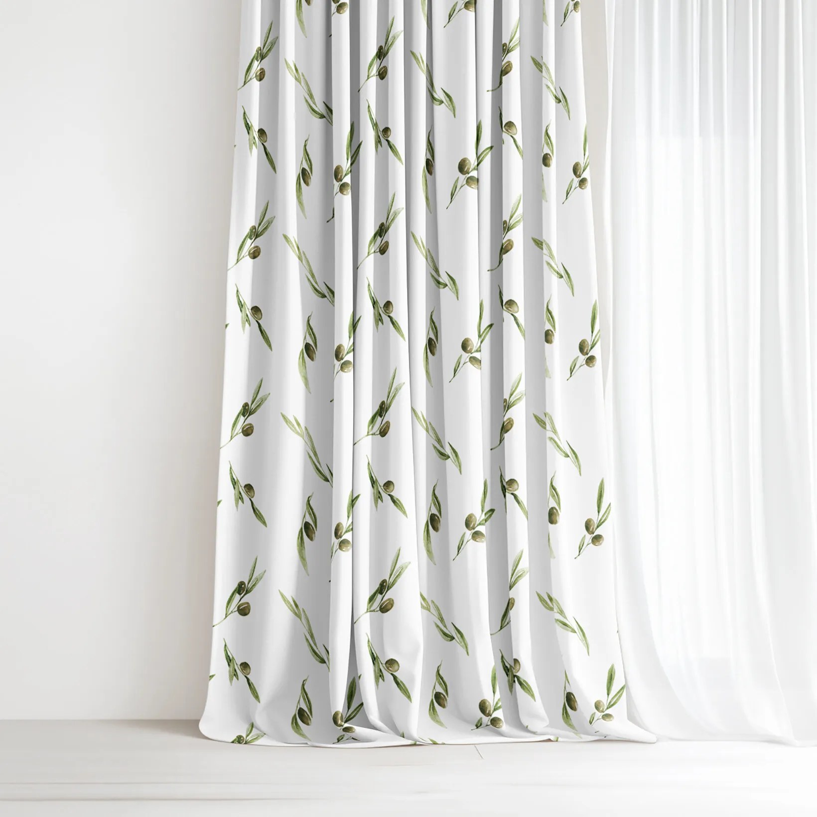 Goldea dekoračný záves - olivy 160x150 cm