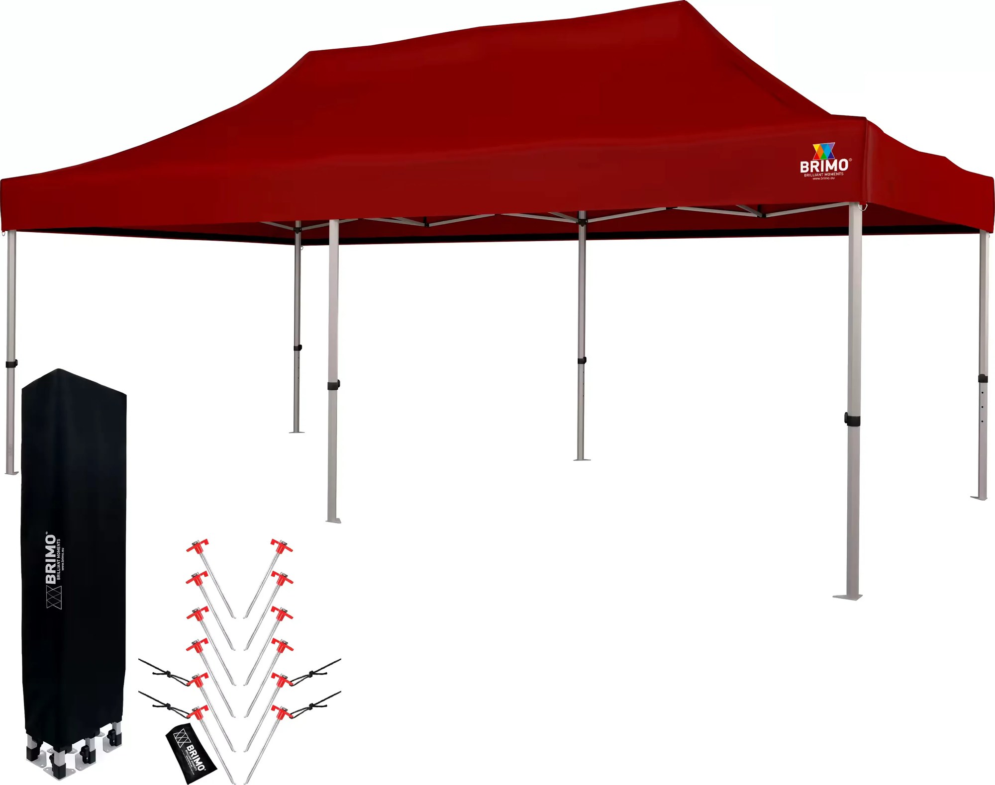 BRIMO Nožnicový Stan 3x6 m ALU bez Stien - Hliníkový Rám, Vodotesný - bez stien - Červená 39