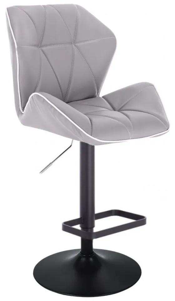 LuxuryForm DESIGN Barová stolička MILANO MAX na čiernom tanieri - šedá