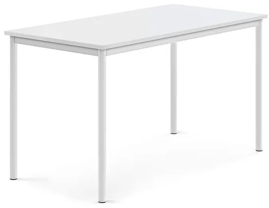 Stôl SONITUS, 1400x700x760 mm, HPL - biela, biela