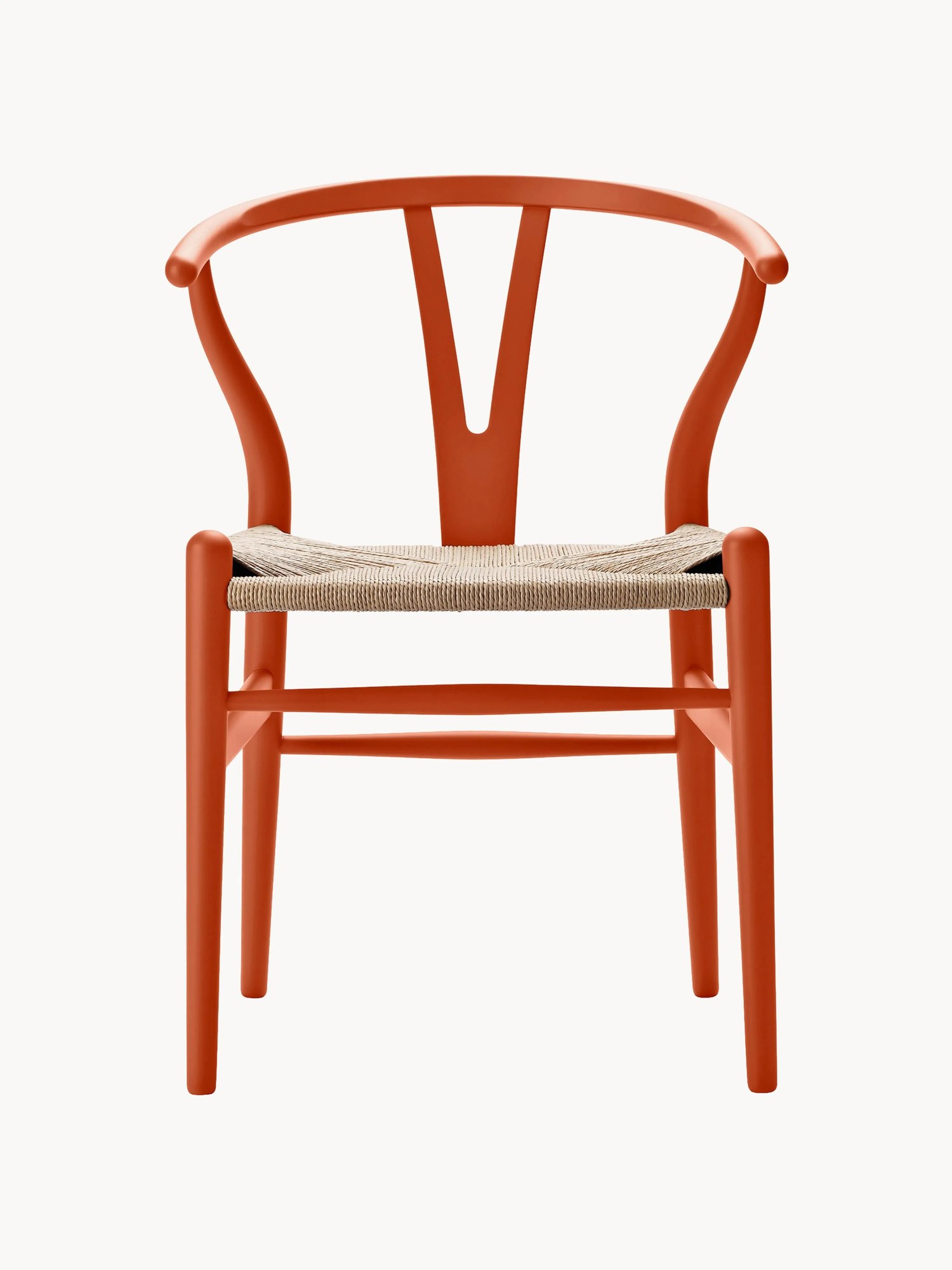 Drevená stolička's ručne tkanou sedacou plochou CH24 Wishbone Chair