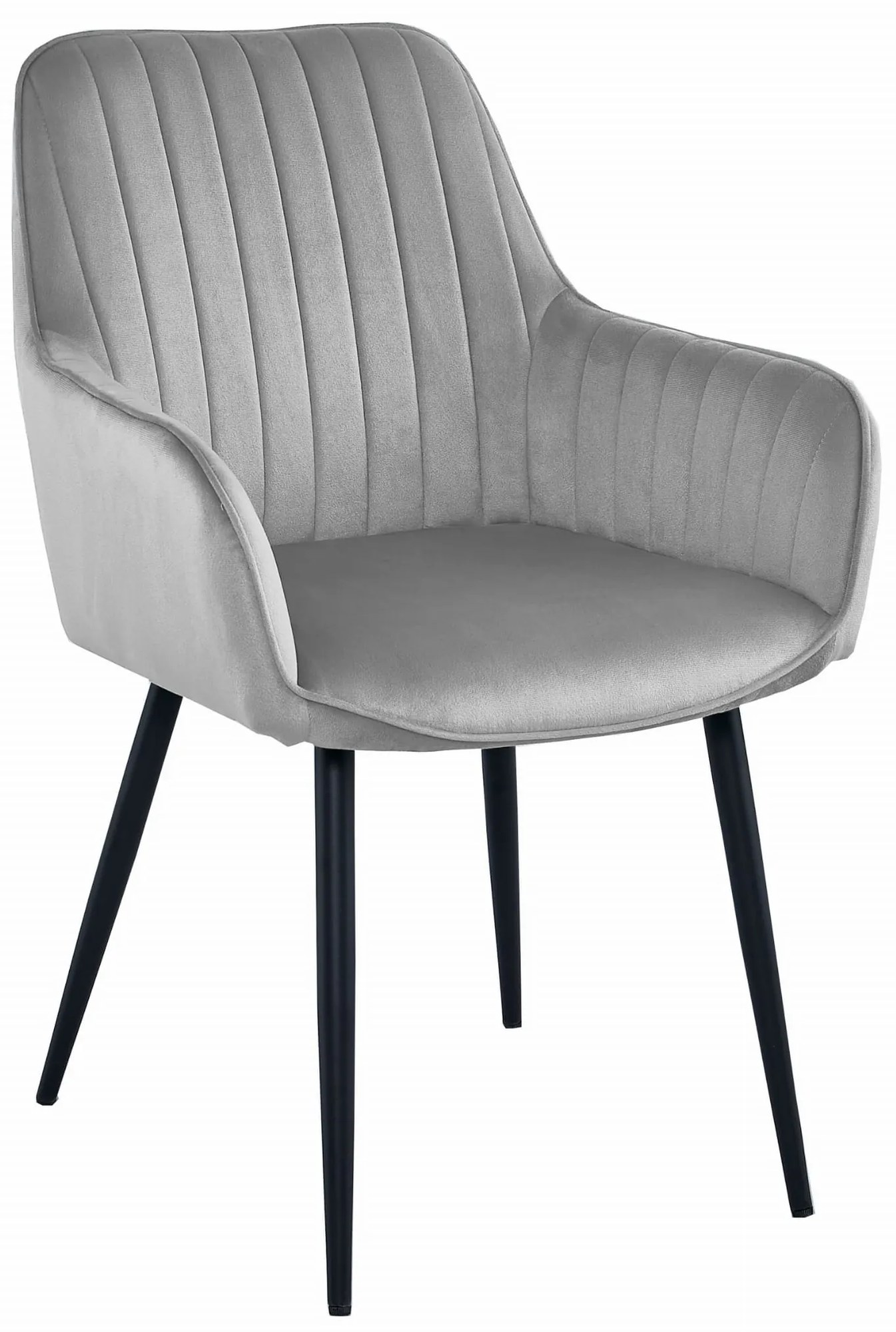 Svetlosivá zamatová jedálenská stolička SOLDEN