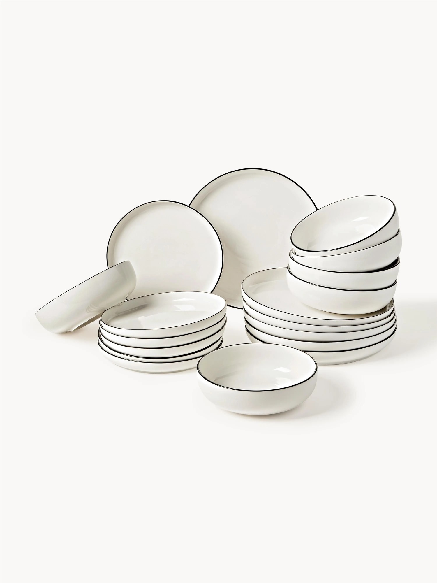Porcelánová súprava tanierov Facile, 6 osôb, 18 ks