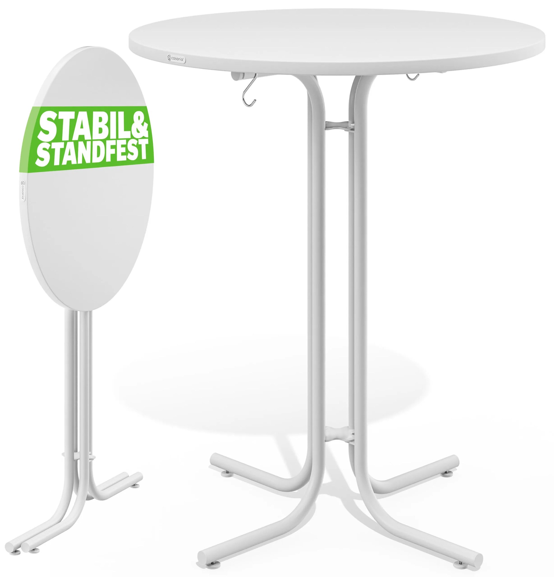 InternetovaZahrada Skladací barový stôl Ø80 cm - biely