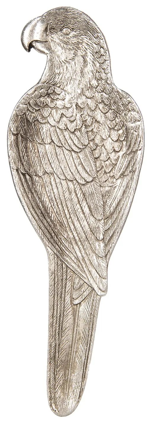 Strieborná dekoratívne miska v tvare papagája - 10 * 32 * 2 cm