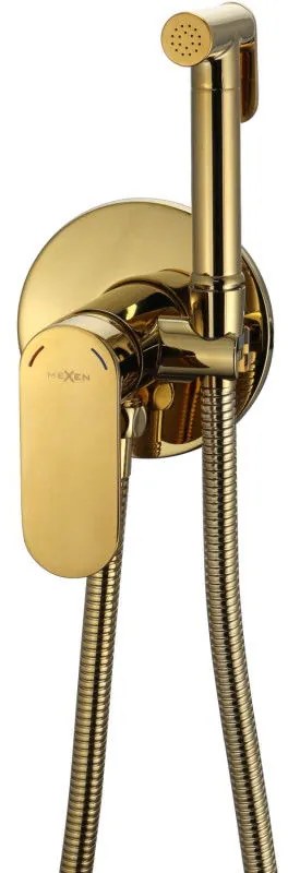 Mexen Milo, podomietková bidetová batéria s ručnou spŕškou, zlatá lesklá, 7599350-50