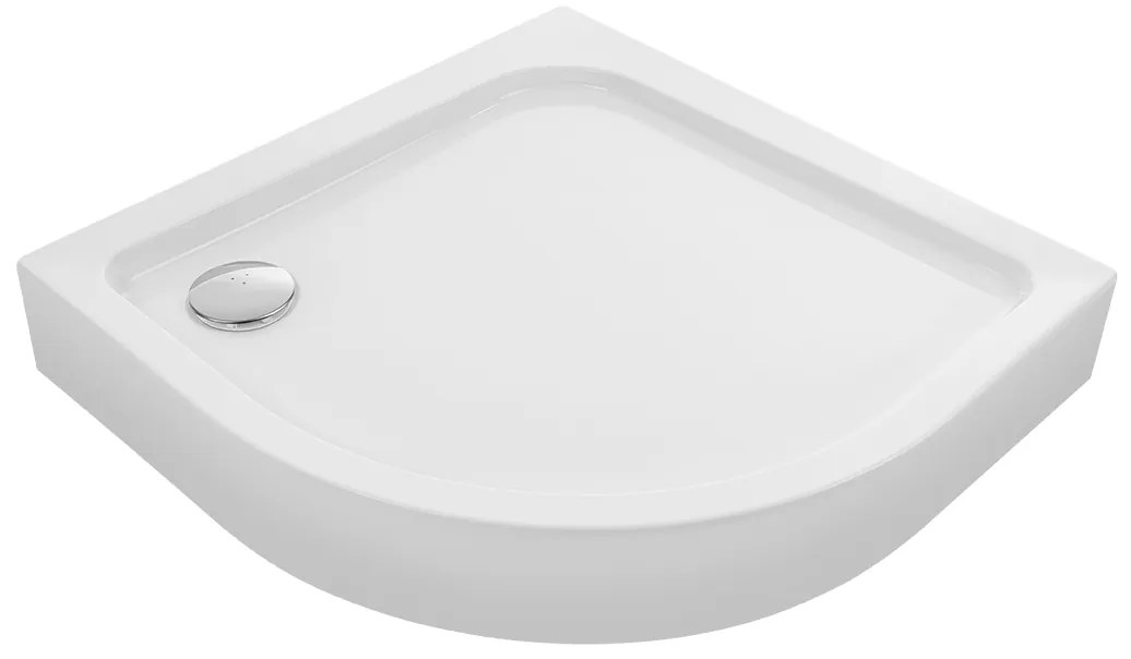 Laveo Desna, štvrťkruhová akrylátová sprchová vanička 80x80x16 cm, biela, LAV-JBD_686Z