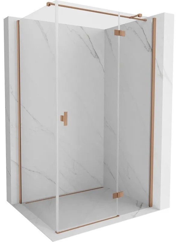 Mexen Mist H T, sprchový kút s výklopnými dverami pravý 120 x 95 cm, číre sklo, medená matná, 8A5T-120-095-65-00-P