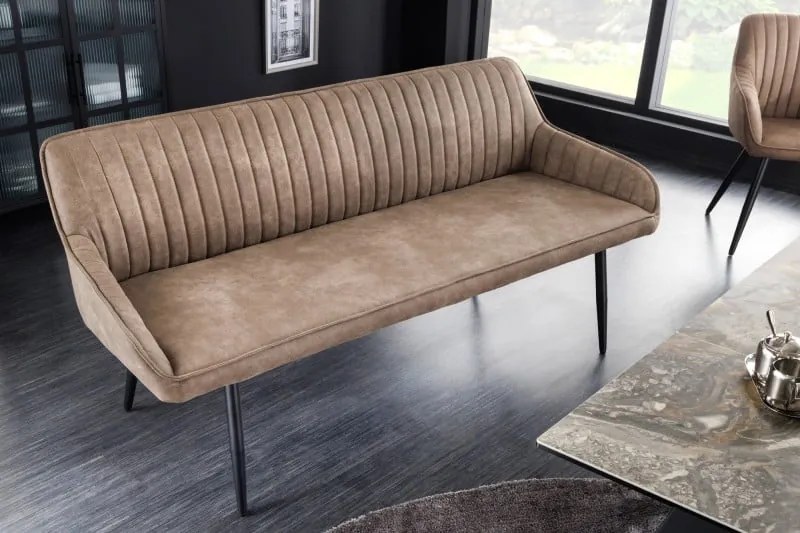 Lavička Turín 160 cm taupe mikrovlákno