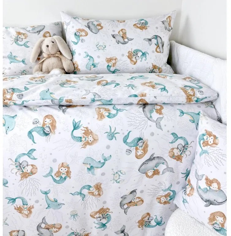 INTERMEDIC SK Morská panna – detské bavlnené obliečky do postieľky 90x130/45x65 cm