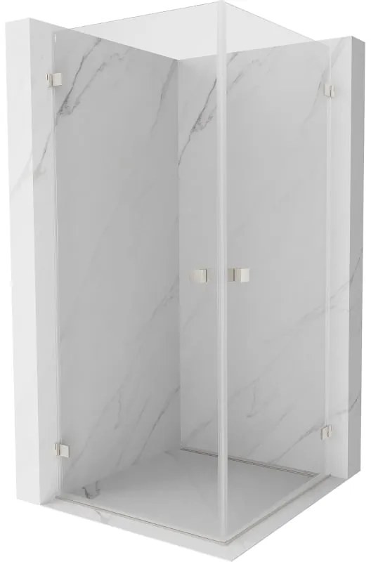 Mexen Lunar-B Duo výklopný sprchový kút 95 x 95 cm, číre sklo, brúsená oceľ, 832-095L-095P-97-00