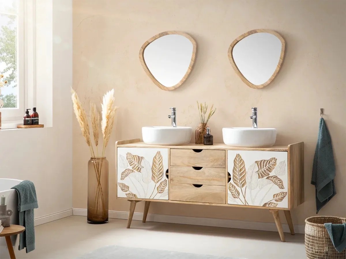 furniture-nabytek.cz - Masívny kúpeľňový set Barani, 3 kusy