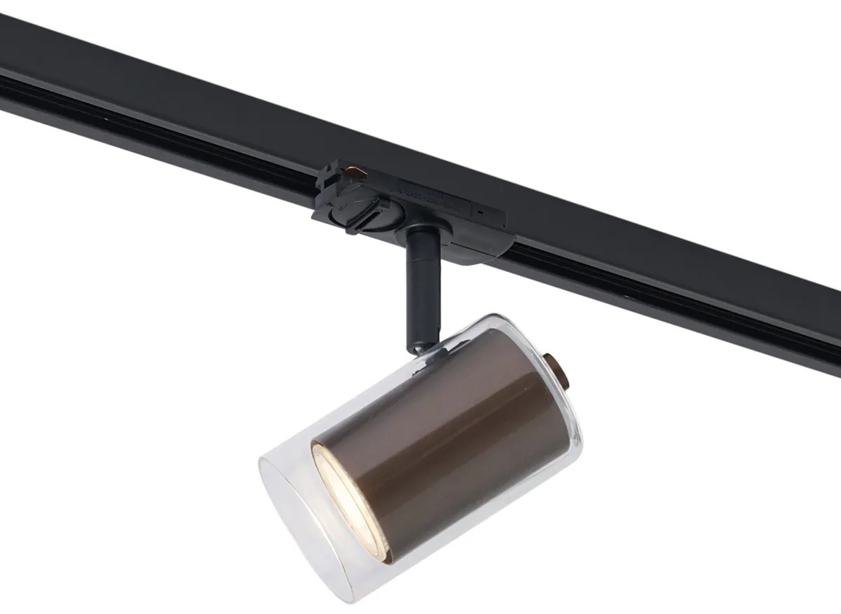 Moderný reflektor tmavý bronz s čírym sklom pre koľajnicový systém 1-fázový - Iconic Lloyd