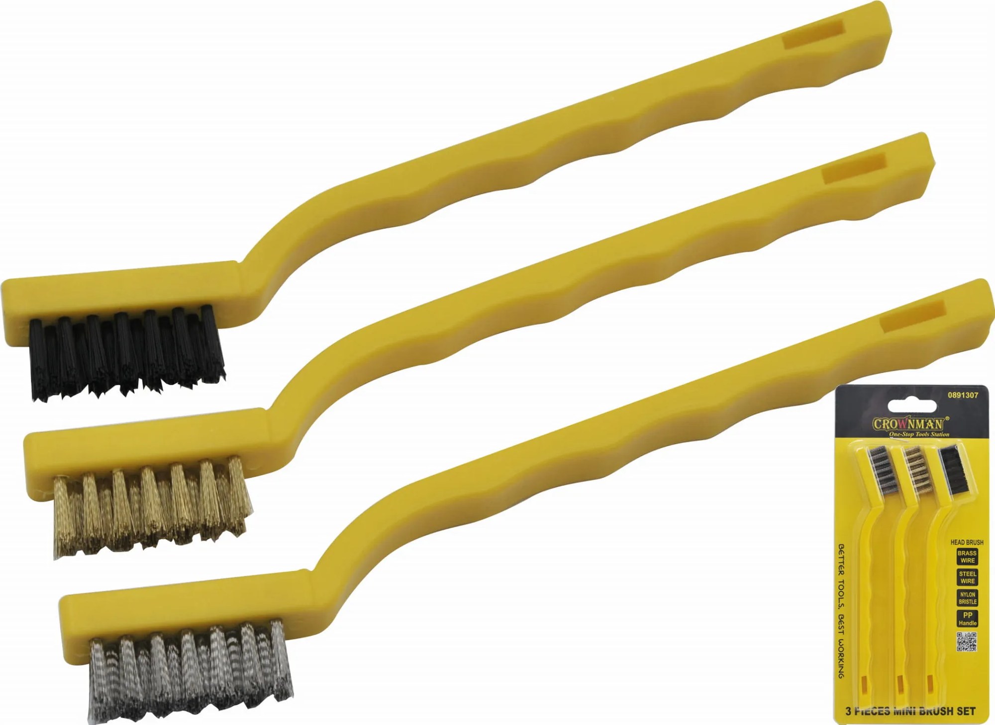 CROWNMAN Sada drôtených kief 18 cm - 3 ks