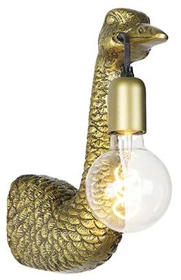 Vintage nástenná lampa mosadz - Animal Camel Bird