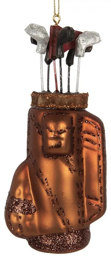 Vianočná sklenená závesná ozdoba golfovej palice - 6*4*13 cm