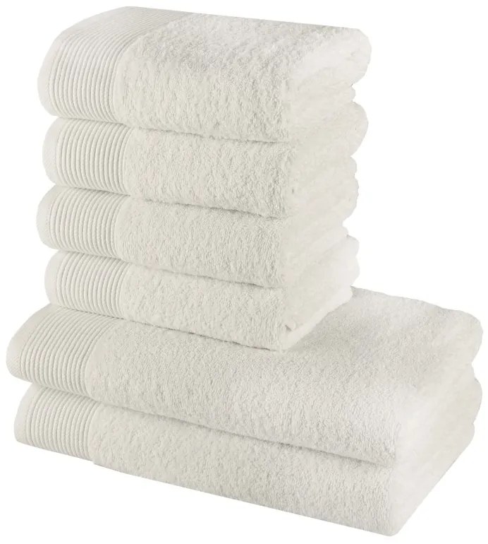 Sada 6 kusov bavlnených osušiek a uterákov Bella krémová EMI