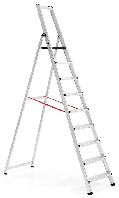 Skladací hliníkový rebrík UPWARD, 9 priečok, výška 2010 mm
