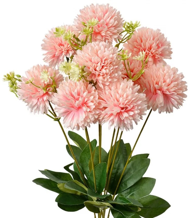 Dekorácia umelá kvetina chryzantéma s ružovými kvetmi - 10*15*45 cm