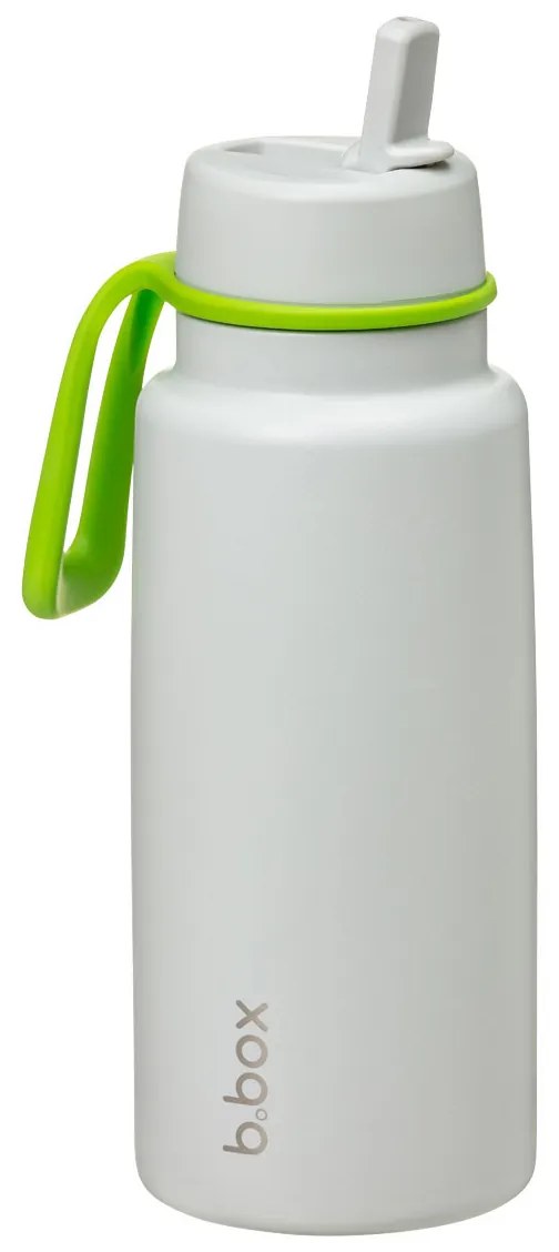 Antikorová termofľaša so slamkou 1 l - sivá/zelená