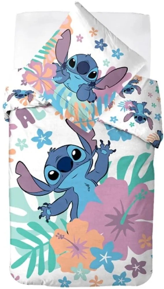 Detské bavlnené posteľné obliečky Lilo &amp; Stitch - motív Aloha - 100% bavlna - 70 x 90 cm + 140 x 200 cm