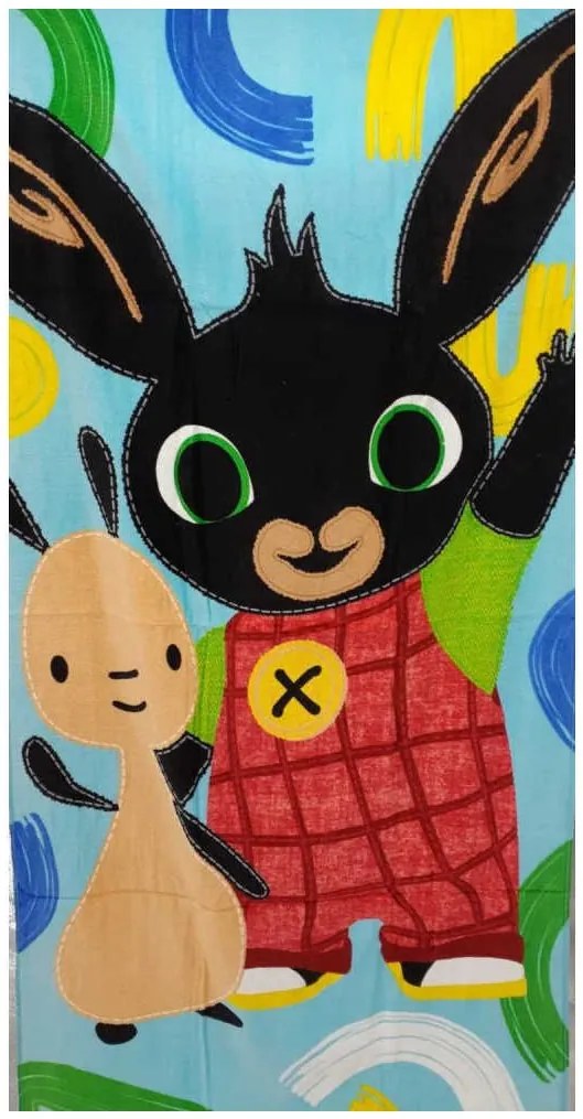 Detská plážová osuška Zajačik Bing a Flop - 100% bavlna - 70 x 140 cm