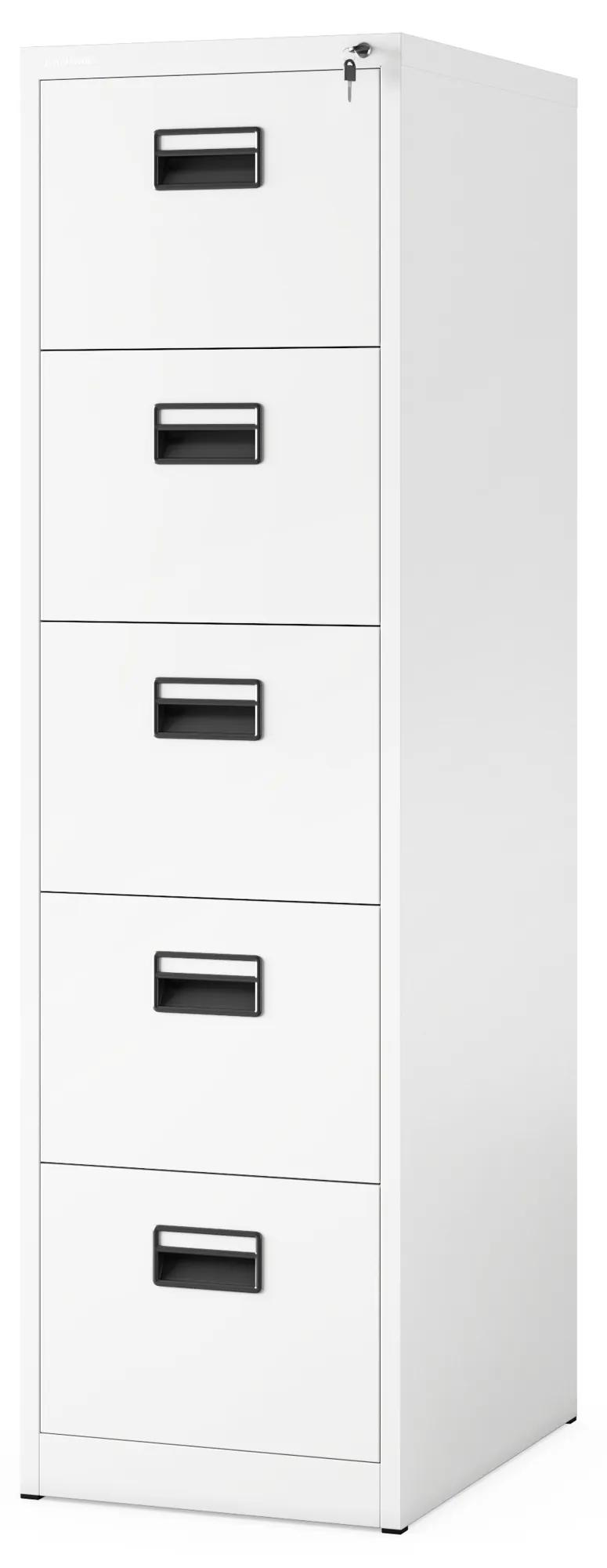 Kovová kartotéka, 5 zásuviek SARA V5, 460 x 1630 x 620 mm, biela