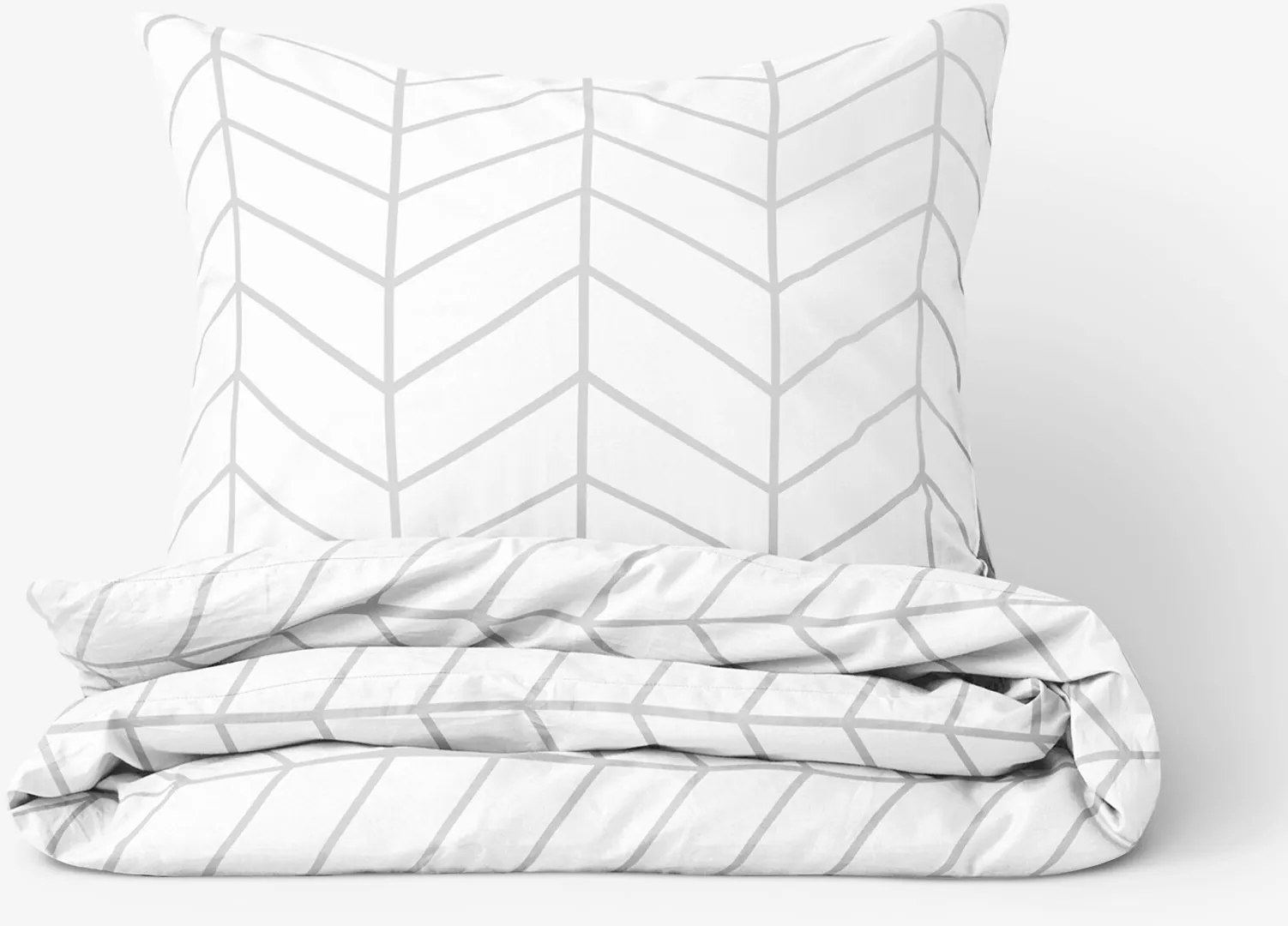 Goldea bavlnené posteľné obliečky - cikcak na bielom 140 x 200 a 70 x 90 cm